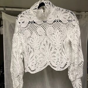 SHEIN White Lace Blouse